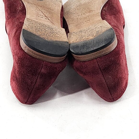 VINCE Very Soft Suede Slip On Loafers Shoes Burgundy - Picture 5 of 7